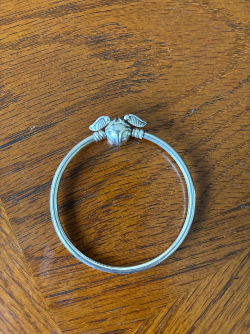Pandora Silver Winged Charm Bangle Bracelet Harry Potter series 6.7in